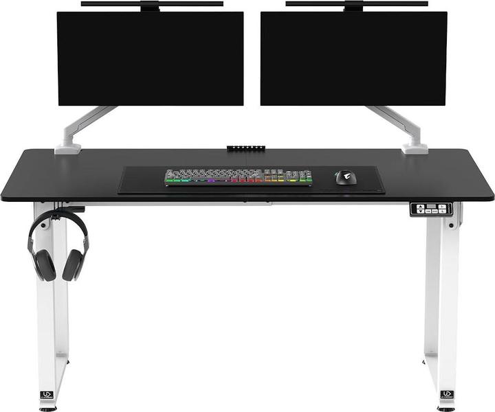 Image du produit Ultradesk UPLIFT Arbeitstisch mit elektrisch verstellbarer Höhe mit XXL-Mauspad 160X75 cm, schwarz