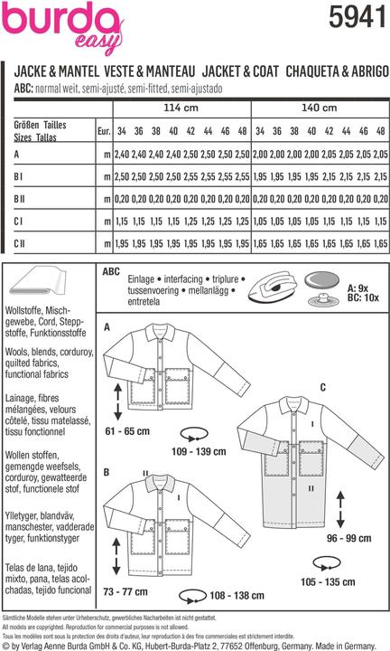 Image du produit Patrons veste et manteau