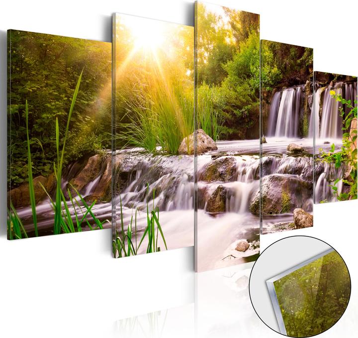 Image du produit Artgeist Acrylglasbild - Forest Waterfall (100 x 200 cm)