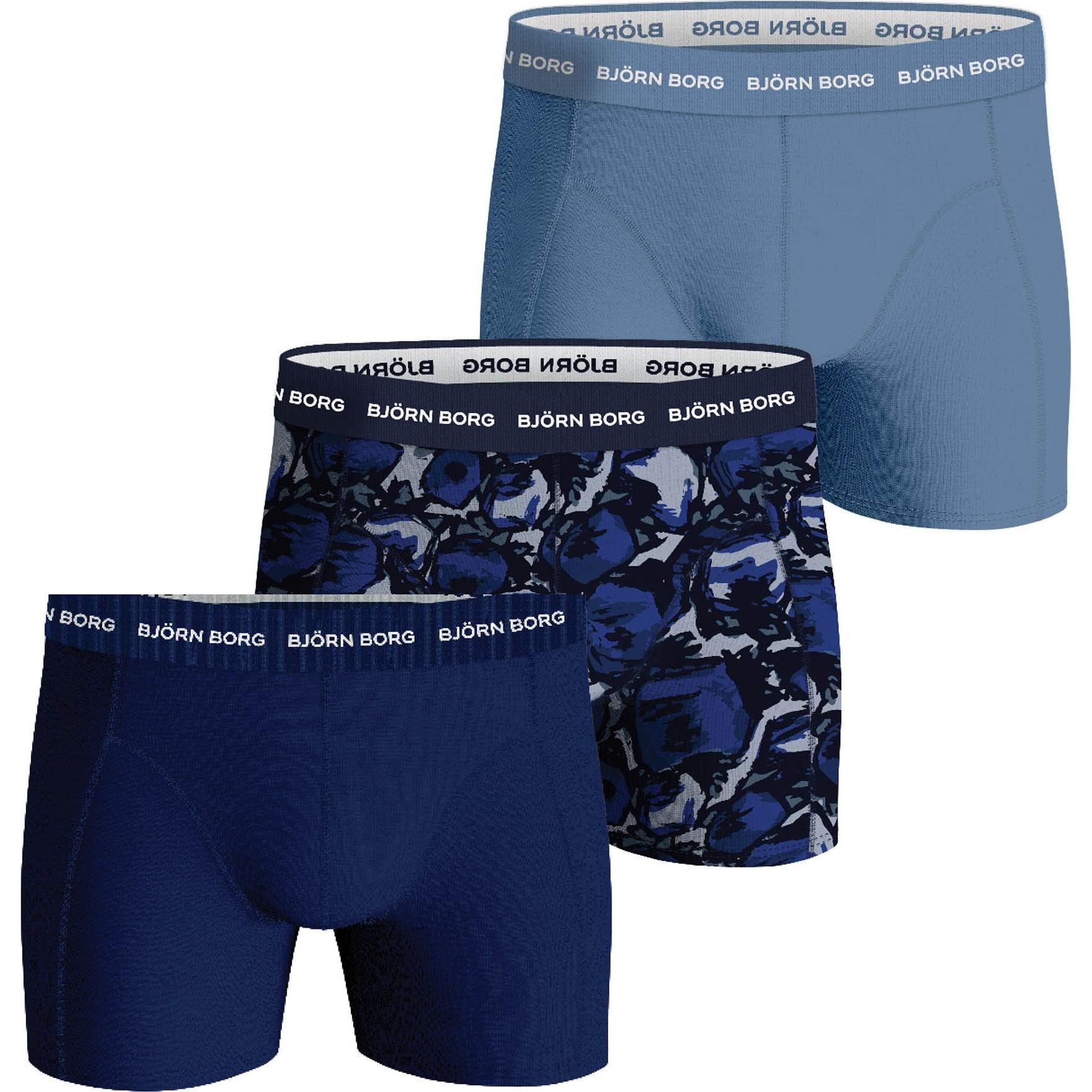 Björn Borg, Herren, Unterhosen, Cotton Stretch Boxer Trunks 3P, Mehrfarbig, (L, 3er Pack)