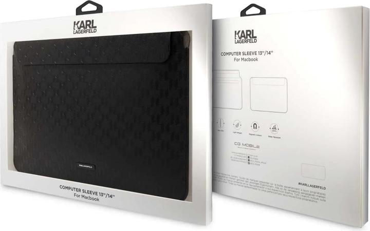 Produktbild Karl Lagerfeld Sleeve KLCS14SAKCPMK 14" czarny/black Saffiano Karl&Choupette (14", Apple)