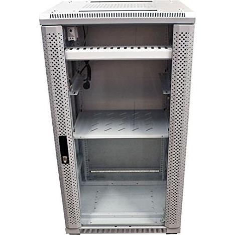 Triton 19 Schrank 42HE B600 / T600mm *lichtgrau* SNB-Serie Glastür (42 HE, 19 Zoll Rack), Serverschrank, Grau