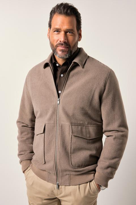 Actual product image JP1880 wool-blend blouson, zip, patch pockets, up to 7 XL (6XL)
