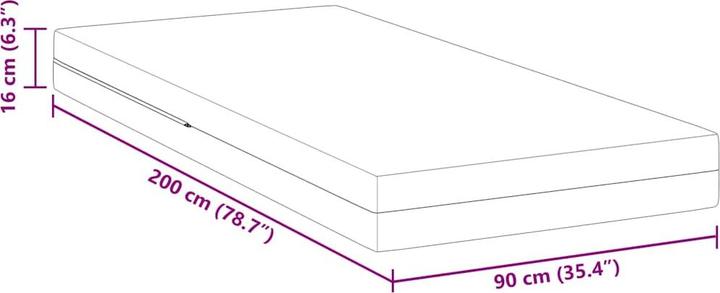 Immagine prodotto vidaXL Materasso in schiuma (90 x 200 cm, Nucleo di schiuma)