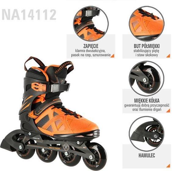 Produktbild Nils NA14112 Schwarz-Orange GRÖSSE 42 INLINE-SKATES EXTREME (42)