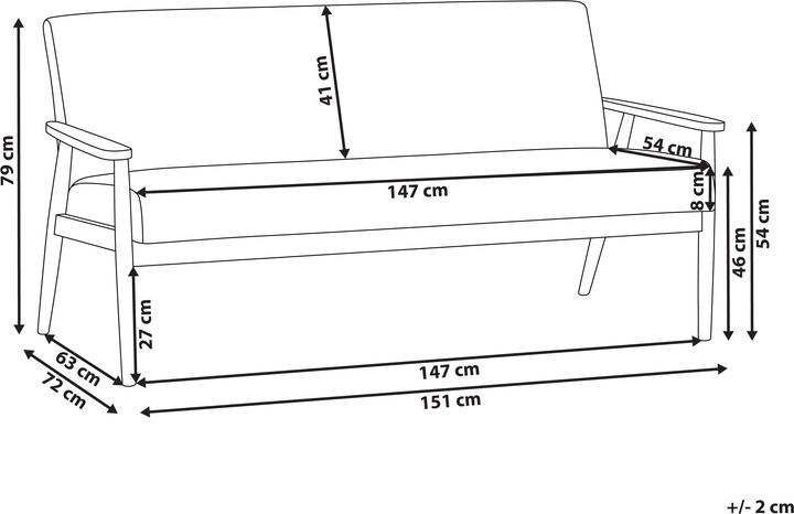 Produktbild Beliani Esrum (3-Sitzer)