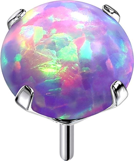 Image du produit Star Piercing Threadless argent avec opale violette sertie (Titane, sans laiton)