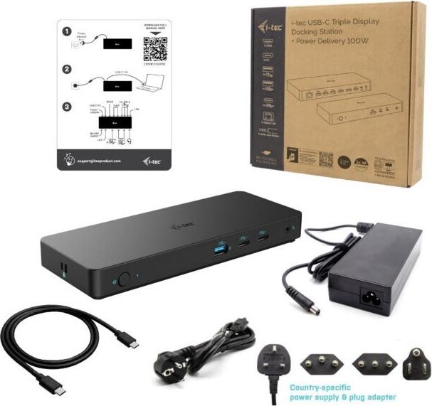 Image du produit i-tec USB-C Triple 4K Display Docking Station (USB-C, 9 Ports)