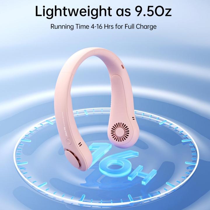 Produktbild Jisulife Tragbarer Nackenventilator mit 5 Geschwindigkeiten (25 dB)