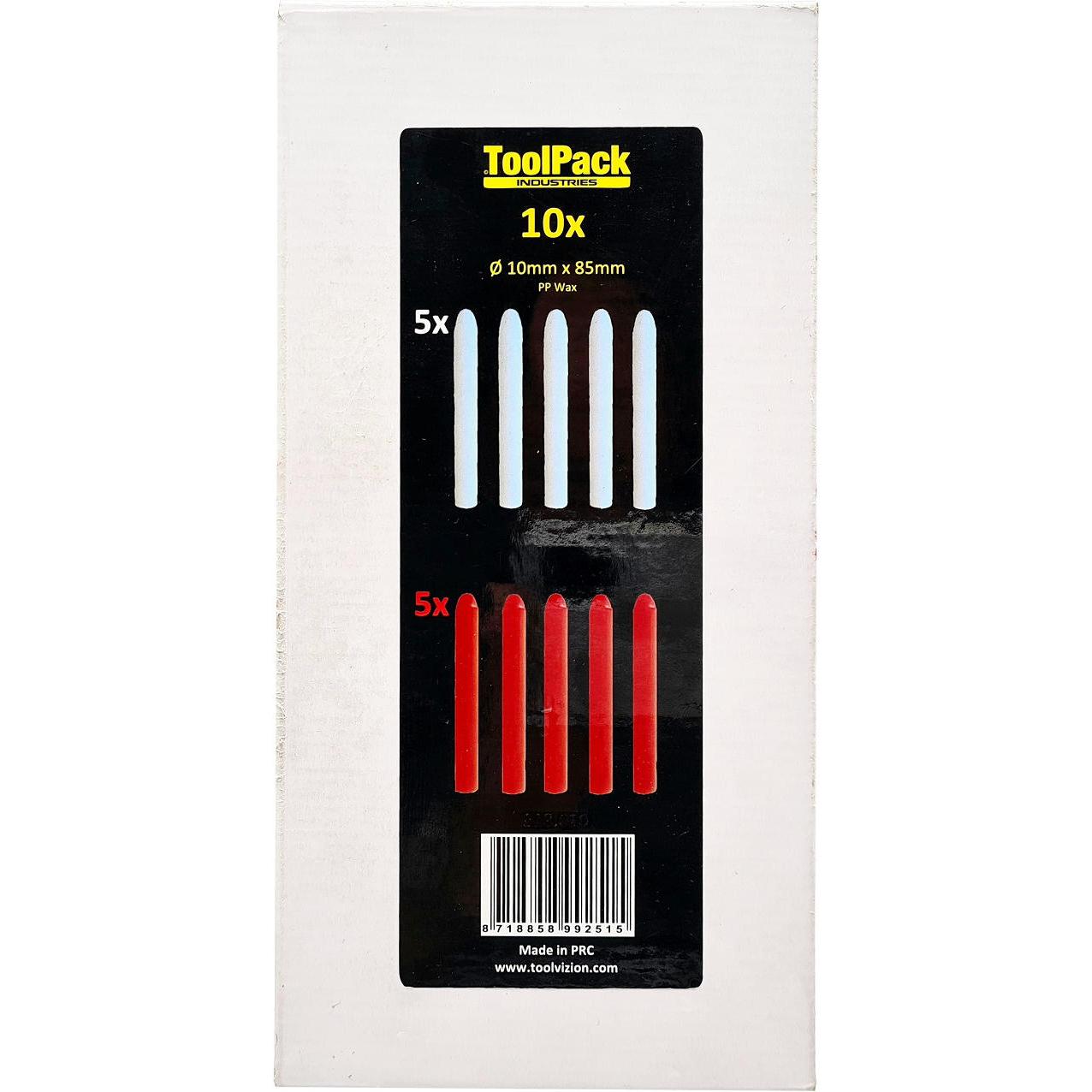 Toolpack, Marker, 10 Wachsminen 10x85mm rot+weiss 318.018 (Rot+Weiss, 10 x)