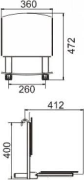 Actual product image Keuco Folding seat Plan with backrest 34981010037 for hanging in a shower handrail (110 kg)