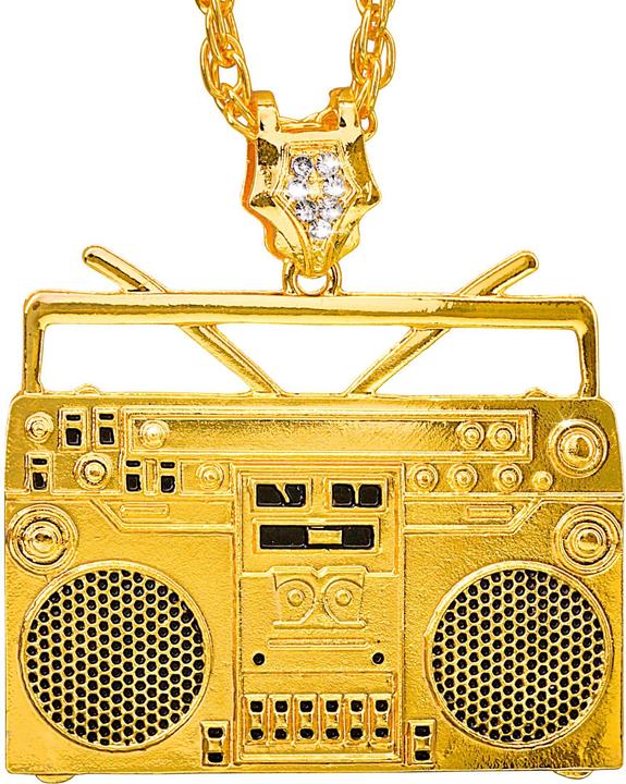 Produktbild Widmann Goldene Kette mit Ghettoblaster Anhänger 65cm