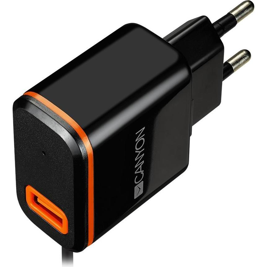 Canyon Adattatore di alimentazione H-042, Caricatore USB, Nero