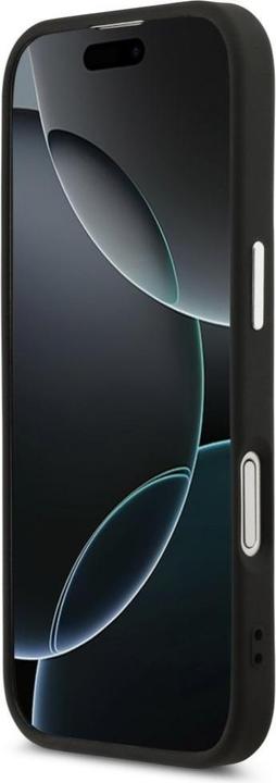 Image du produit Guess Case Magsafe PU Leather Case With Triangle Logo Silver Metal Camera Frame For iPhone 17 Black (Apple iPhone 17)