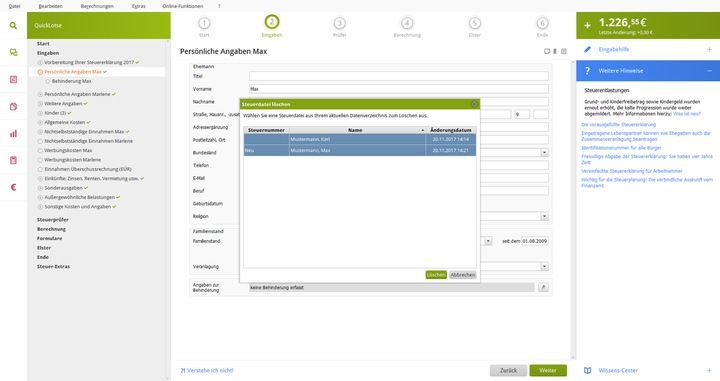 Immagine prodotto Lexware QuickTax 2023 1 licenza(e) (1 Utente, 12 mesi)