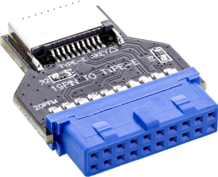 Image du produit InLine Carte mère USB 3.0 vers adaptateur USB 3.2 Type-E Key-A interne