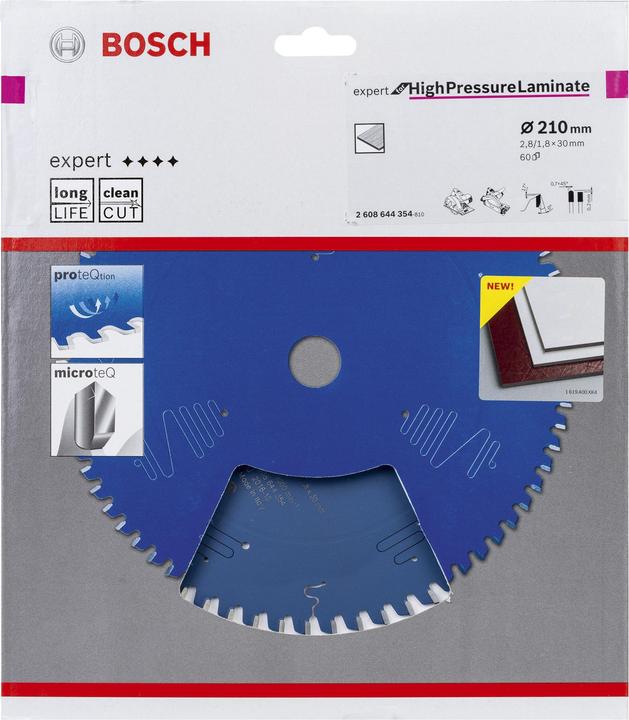 Actual product image Bosch Professional Zubehör Circular saw blade Expert for High Pressure Laminate, 210 x 30 x 2.8 mm, 60