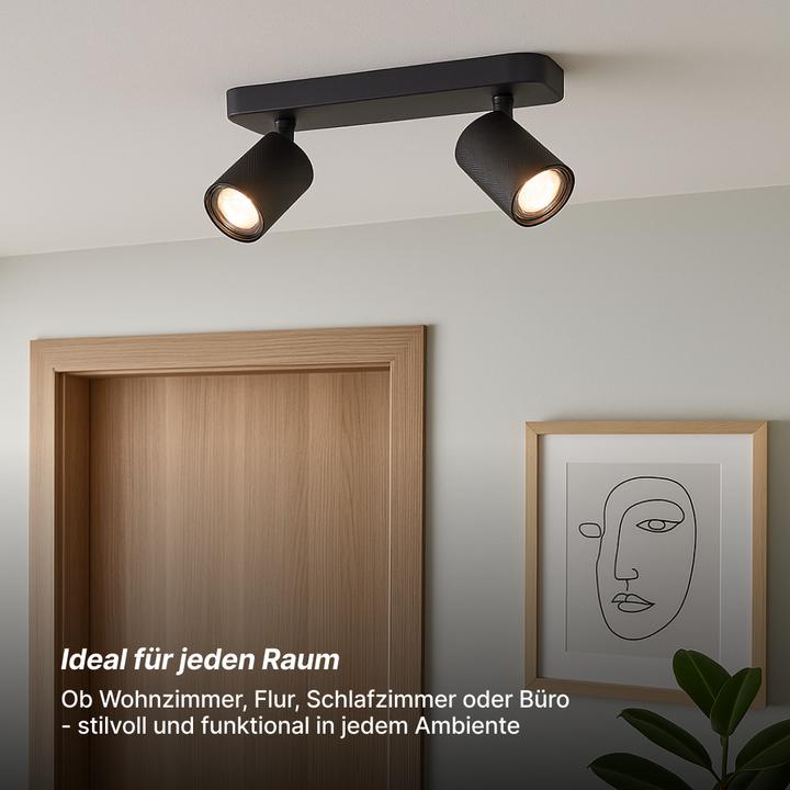 Produktbild Brilliant Plafondspot Marty GU10 2x5W 3000K - Zwart (345 lm, GU10)