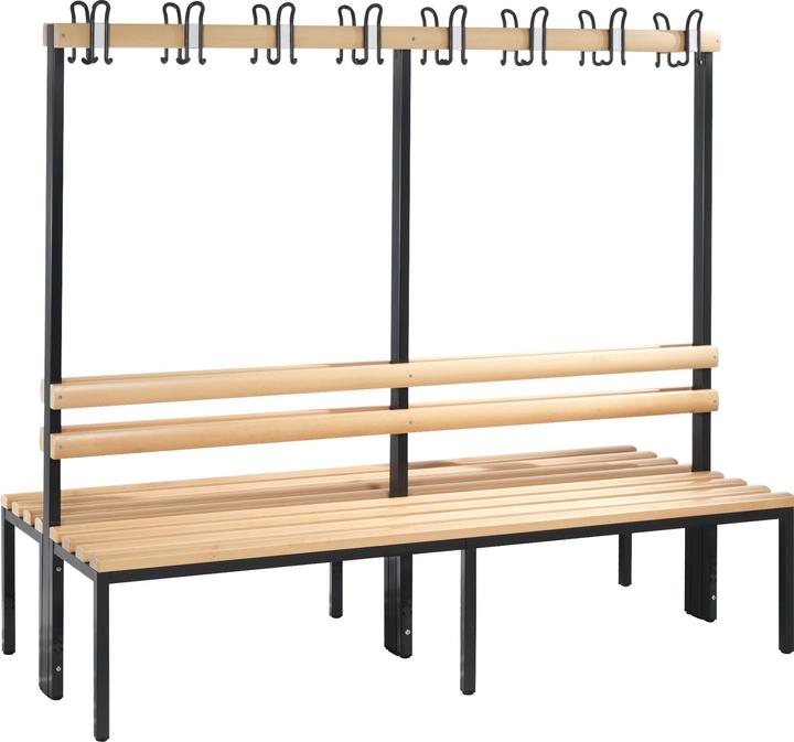 Produktbild C+P Garderobenbank BASIC, doppelseitig (196 cm, 165 cm)