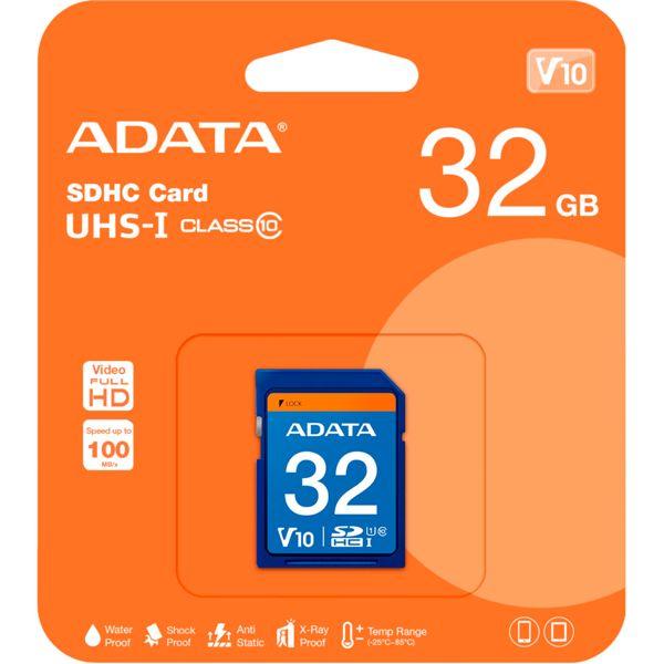 Actual product image Adata SDHC Card 32GB,, Premier UHS-I C10 (32 GB, SDHC, U1, UHS-I)