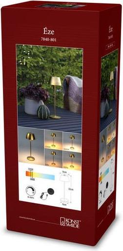 Actual product image Konstsmide Akku-Tischleuchte Éze LED 2200/3000K, Dimmbar - Gold Matt (170 lm)