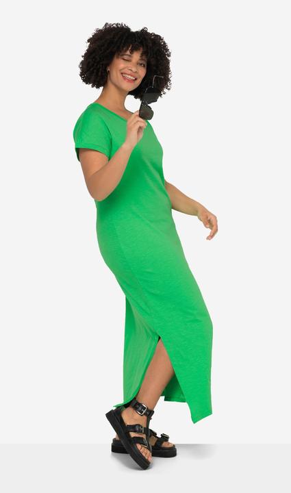 Actual product image Angel of Style Half-Sleeve Side Slit Crew Neck Jersey Maxi Dress (56)