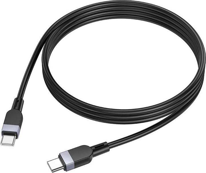Actual product image Hoco Cable X109 Energy 60W silicone charging data cable C to C(L=1M) Black (1 m, 60 W)
