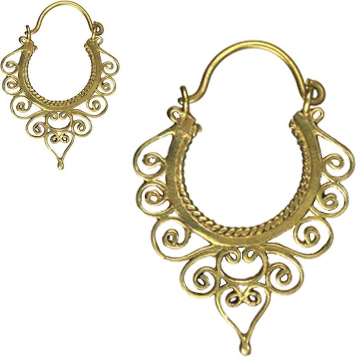 Produktbild Star Piercing Ohrring vergoldet Herz in Wellen (Messing)