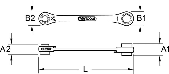 Actual product image KS Tools GEARplus Mini Bit Switch Ratchet Ring Wrench (1/4")