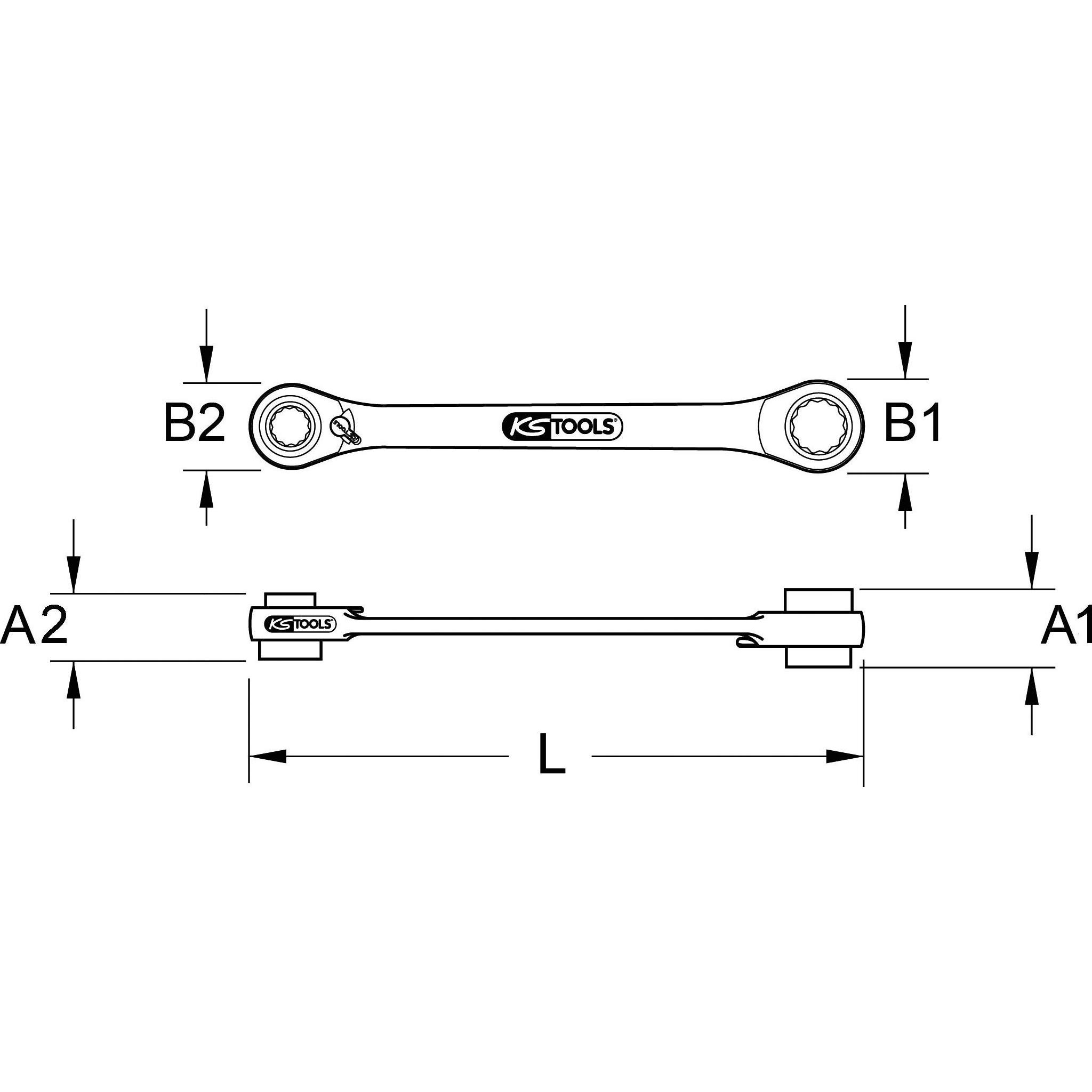 Thumbnail - KS Tools, Schraubenschlüssel, GEARplus Mini-Bit-Umschalt-Ratschenringschlüssel (1/4")