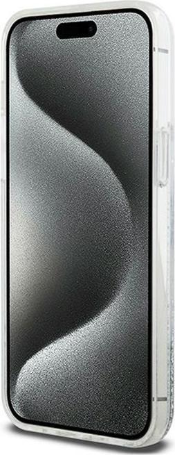 Actual product image DKNY DKHCP15LLBNAET iPhone 15 Pro 6.1" biały/white hardcase Liquid Glitter Big Logo (Apple iPhone 15 Pro)
