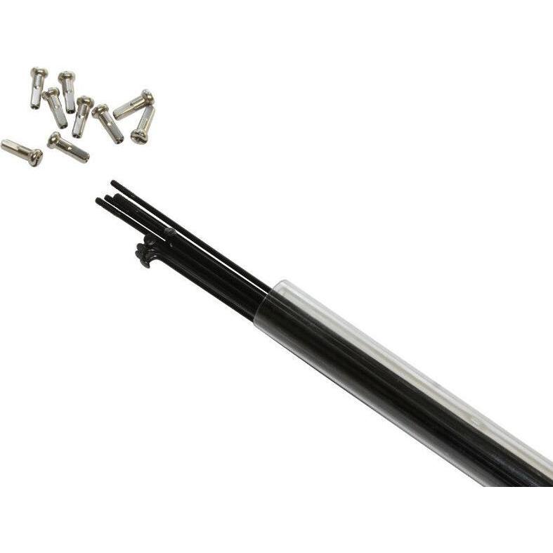 P2R rohr mit 10 speichen aus edelstahl mit abgewinkeltem kopf und nippel 290 mm