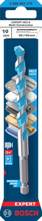 Produktbild Bosch Professional Zubehör EXPERT HEX-9 Multi Construction Bohrer, 10x90x150 mm (10.00 Millimeter)