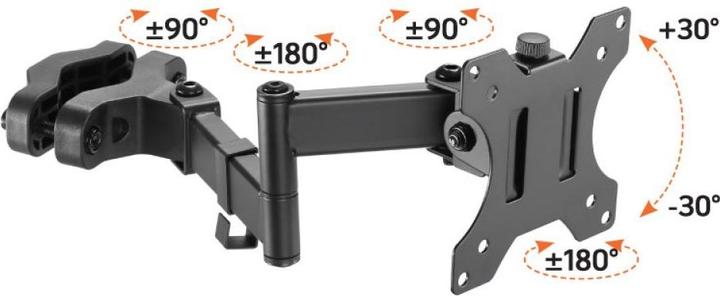 Actual product image Techly Pole mount for TV LED LCD 17"-32",Black (Wall, 32", 8 kg)