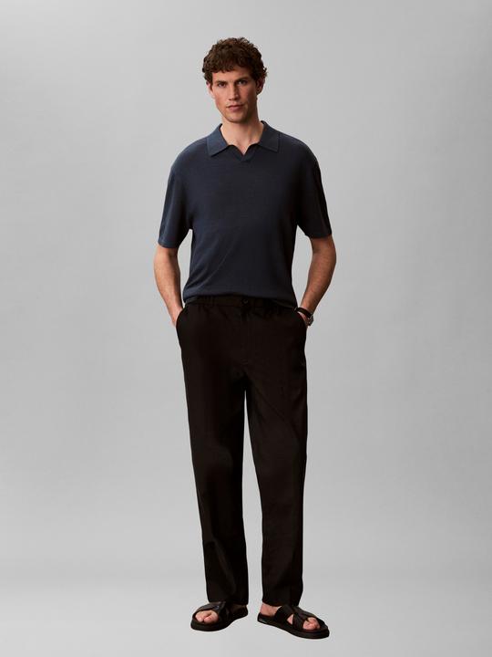 Image du produit Calvin Klein Linen Blend Short Sleeve Polo Jumper (XL)