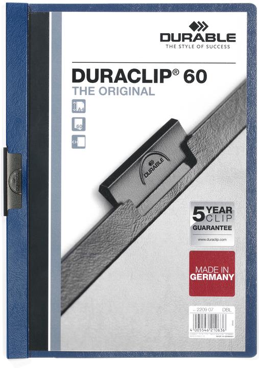 Actual product image Durable Clip file DURACLIP ORIGINAL 60, DIN A4, dark blue (A4, 1x)