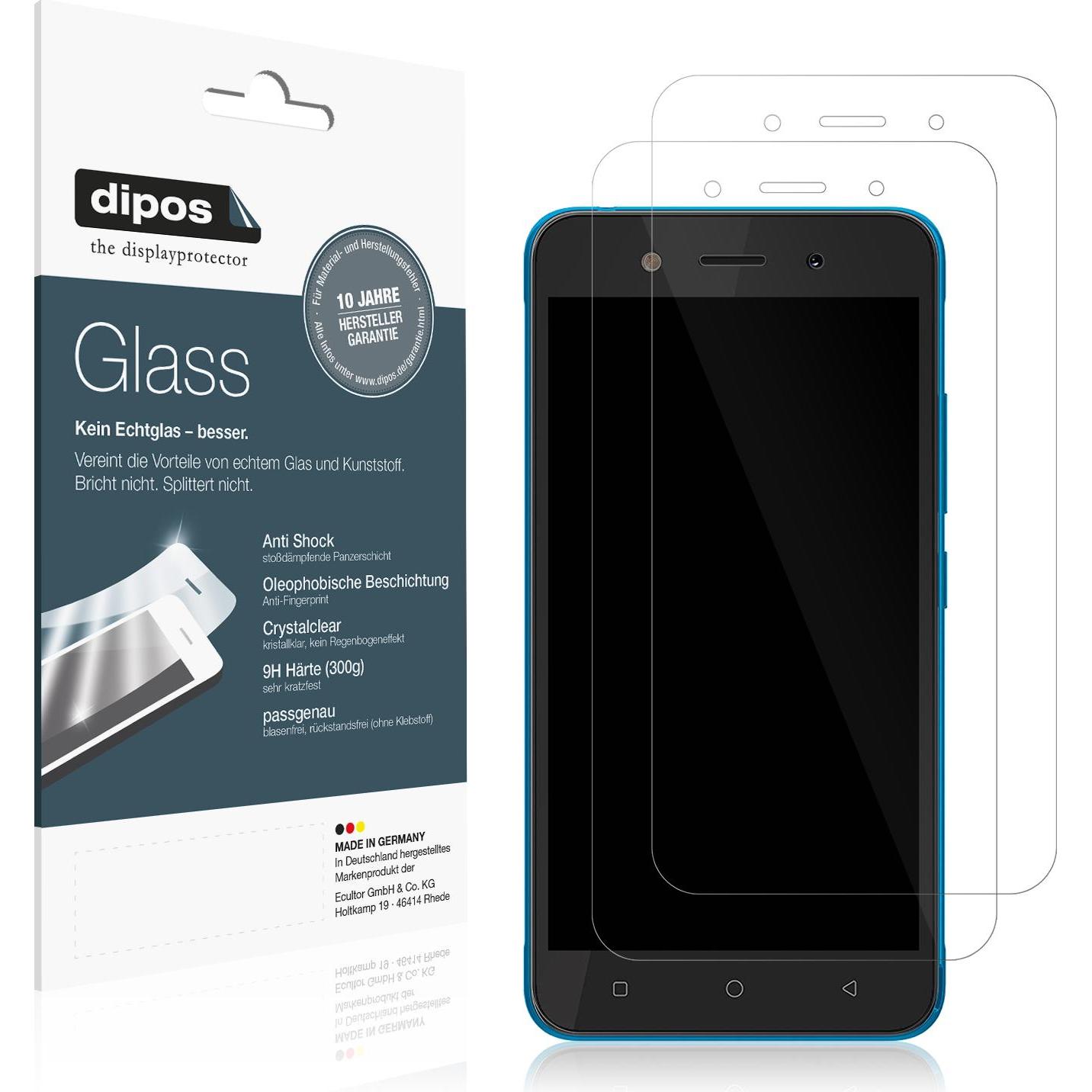 Dipos Displayschutz Anti-Shock (2 Stück, Itel A23 Pro), Smartphone Schutzfolie, Transparent