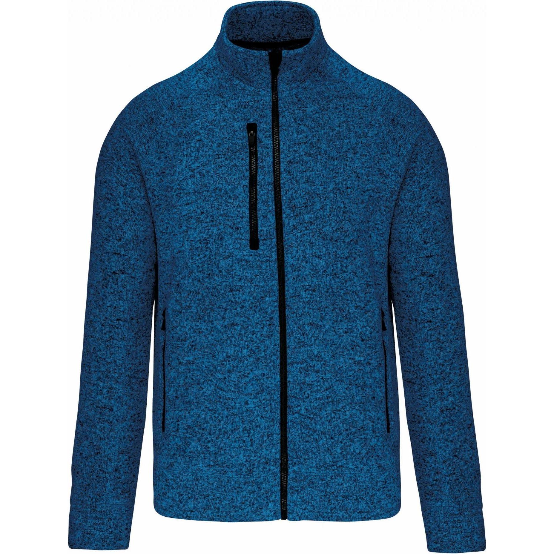 Kariban, Herren, Jacke, Melierte Jacke mit Reissverschluss (L), Türkis, L