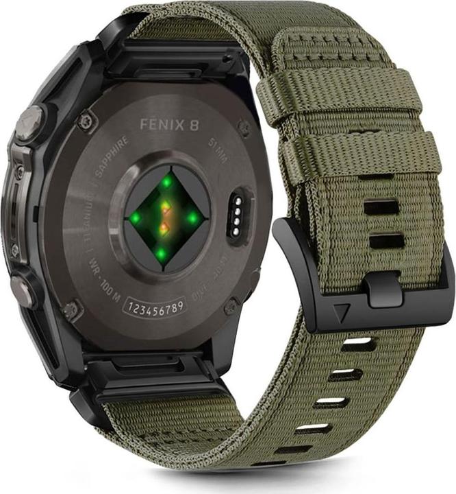 Tech-Protect Nylon strap for Garmin Fenix 5X / 5X PLUS / 6X / 6X PRO / 7X / 8 (51 mm) - green