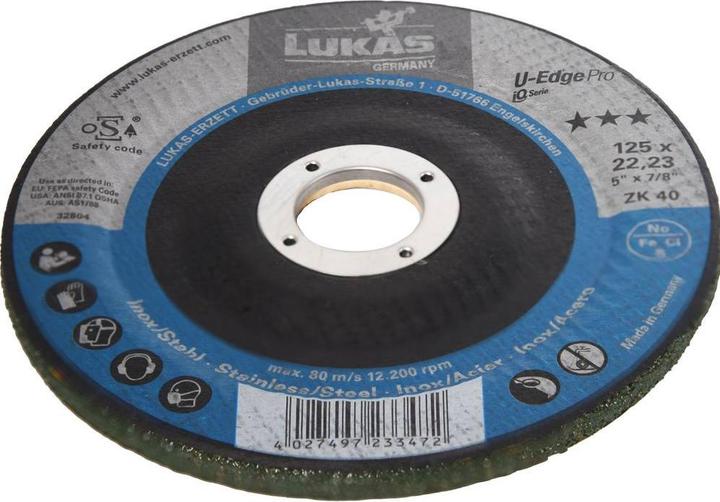 Image du produit Disque à ébarber D125xS10mmGrainure 40 Disque plat Alésage 22,23 Alésage (40)