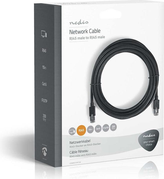 Actual product image Nedis Cat 6 cable RJ45 connector RJ45 connector F / UTP Circle 15.0 m LSZH (F/UTP, CAT6, 15 m)