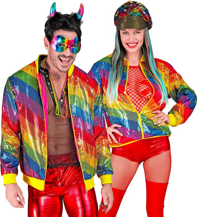 Actual product image Widmann Sequin jacket in rainbow pattern unisex (XL)