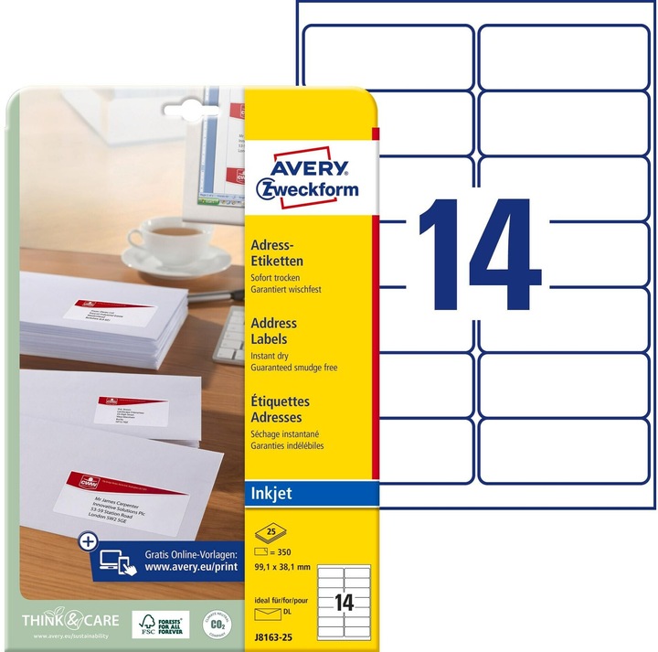 Actual product image Avery Address labels