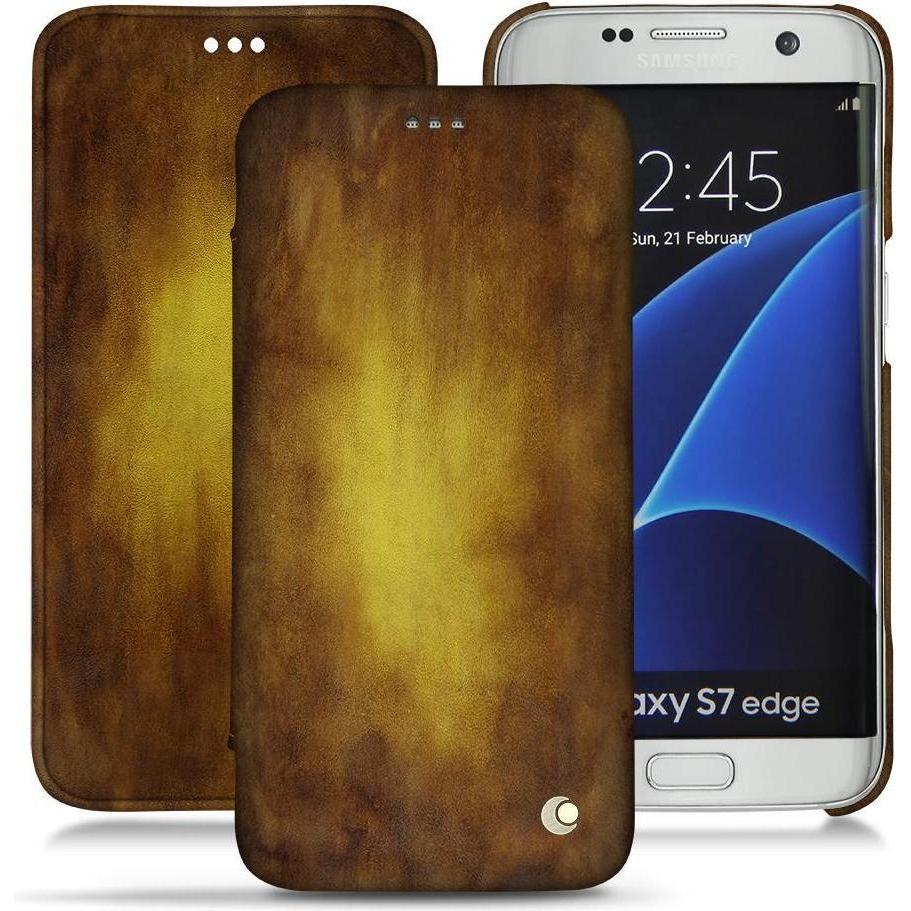 Noreve Lederschutzhülle horizontal (Samsung Galaxy S7 Edge), Smartphone Hülle, Gold