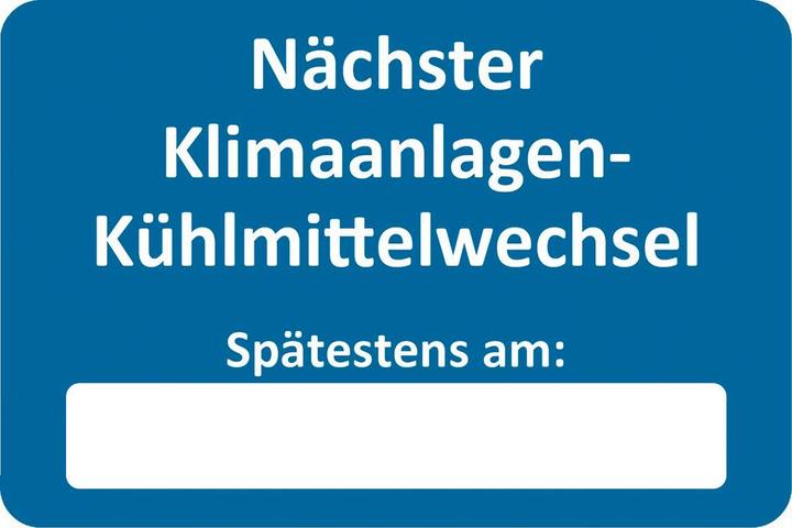 Produktbild Eichner Aufkleber Nächster Klimaanlagen-Kühlmittelwechse, blau/weiss, 250 St.