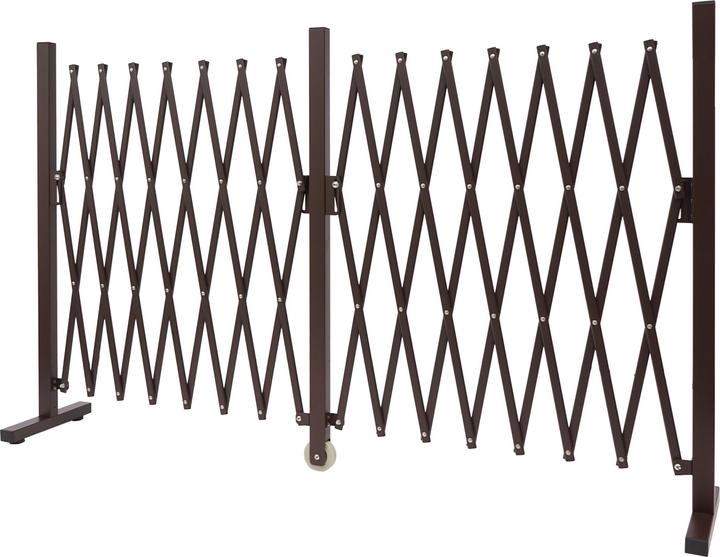 Image du produit Swisshandel24 Barrière, garde-barrière, séparateur de clôture à ciseaux, aluminium extensible, marron - hauteur (31 cm)