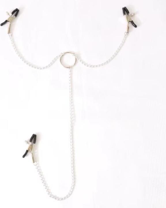 Actual product image Jiuai Brustwarzen- und Klitorisklemme mit Ketten
