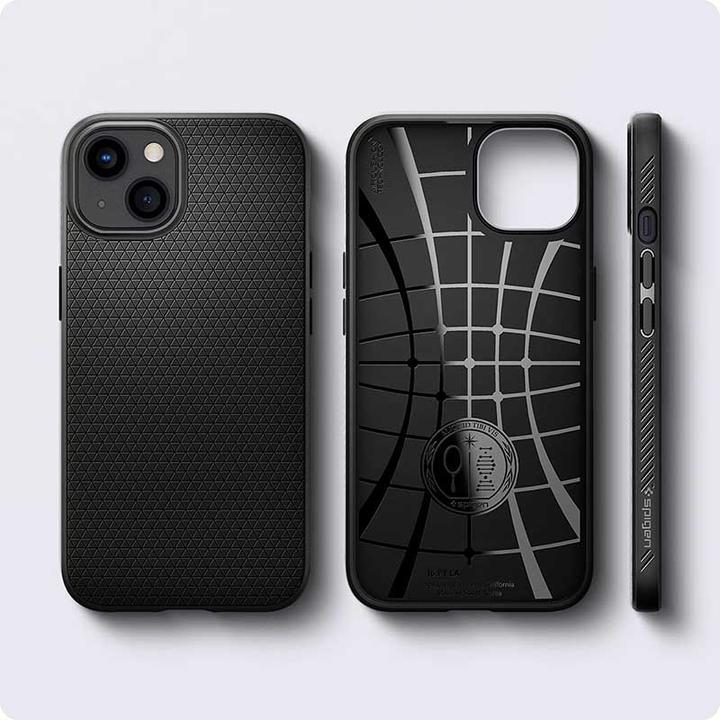 Actual product image Spigen ACS03519 Mobile Phone Protective Case 15.5 cm (6.1" ) Cover Black (Apple iPhone 13)