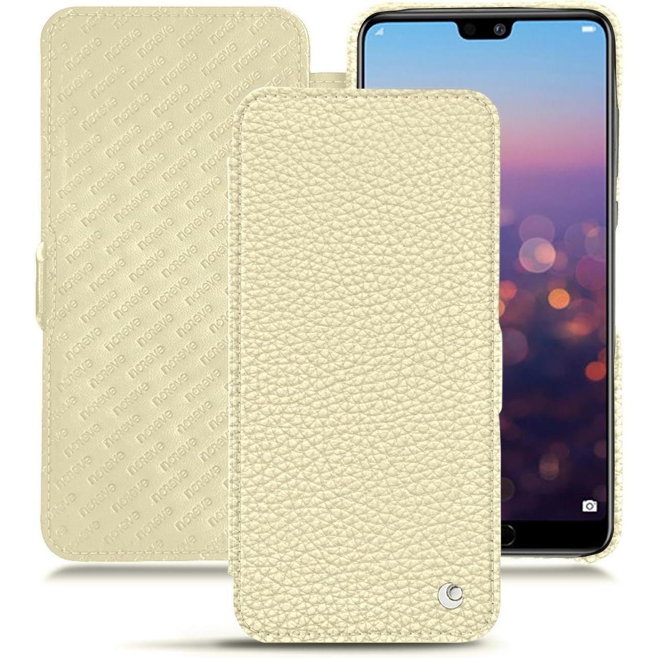 Thumbnail - Noreve Lederschutzhülle horizontal (Huawei P20 Pro), Smartphone Hülle, Weiss