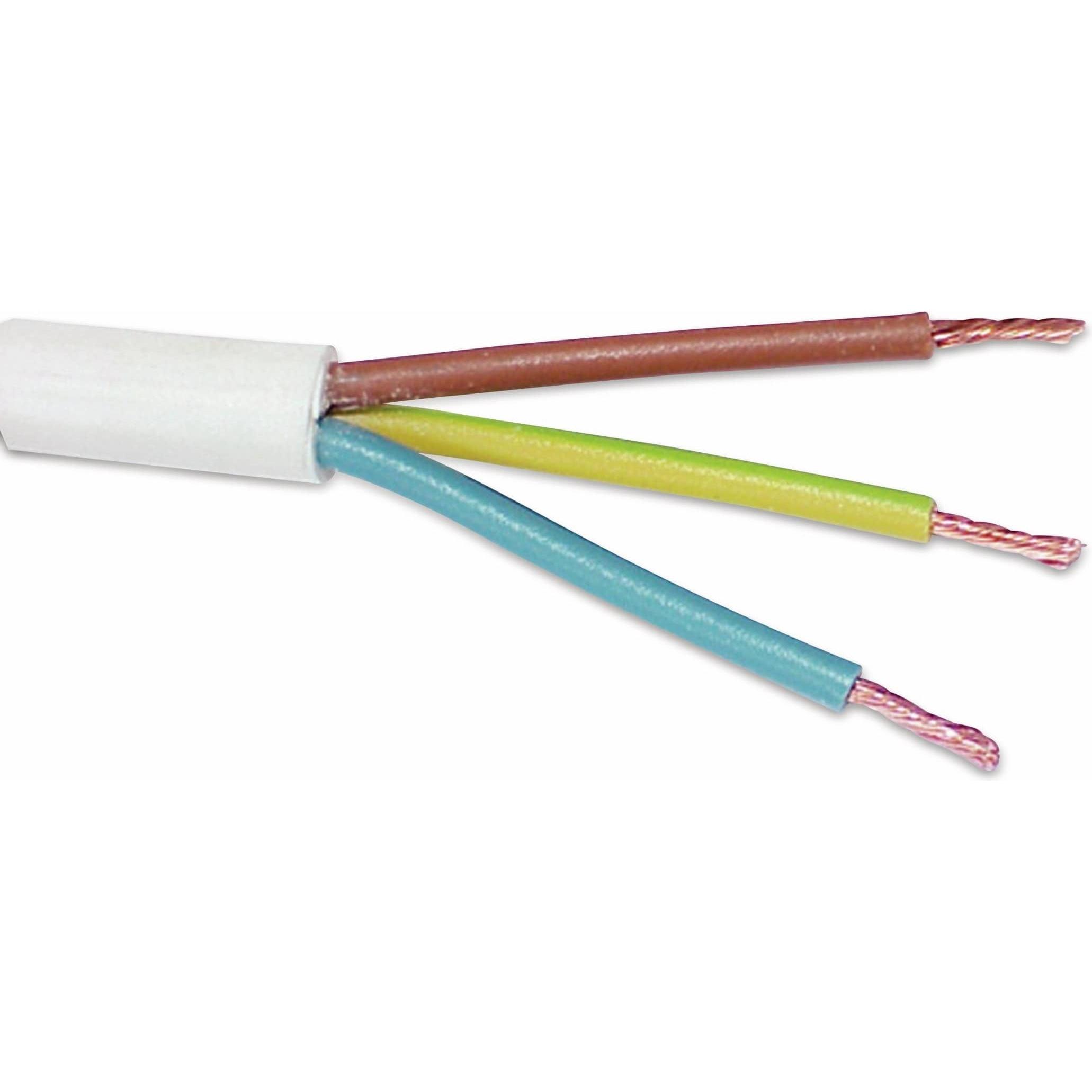 Eneroid, Kabelleitung, PVC-Schlauchleitung H03VV-F, 3G0,75, 25 m, weiss (25 m)
